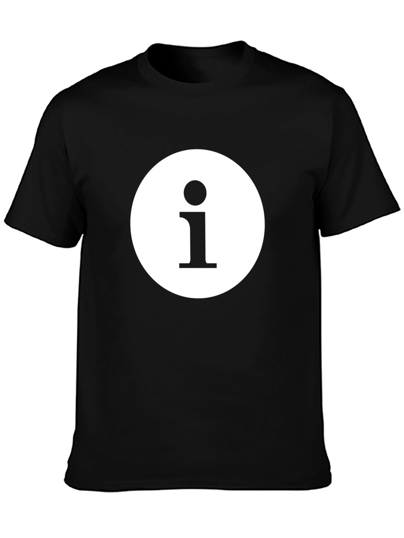 Black Info Icon Graphic Black T-Shirt view 3