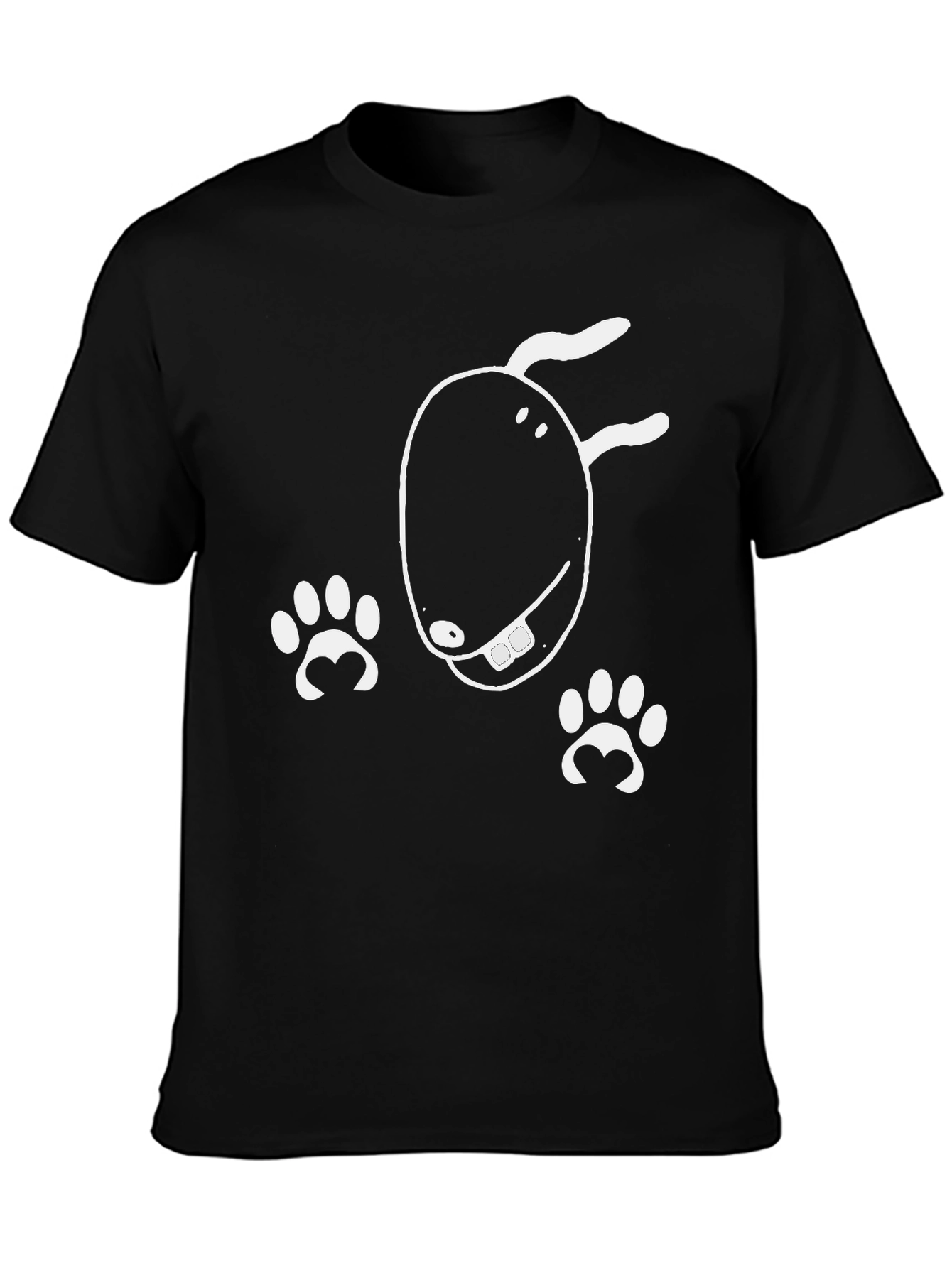 Black Dog Lover T-Shirt - Funny Cartoon Dog Design view 3
