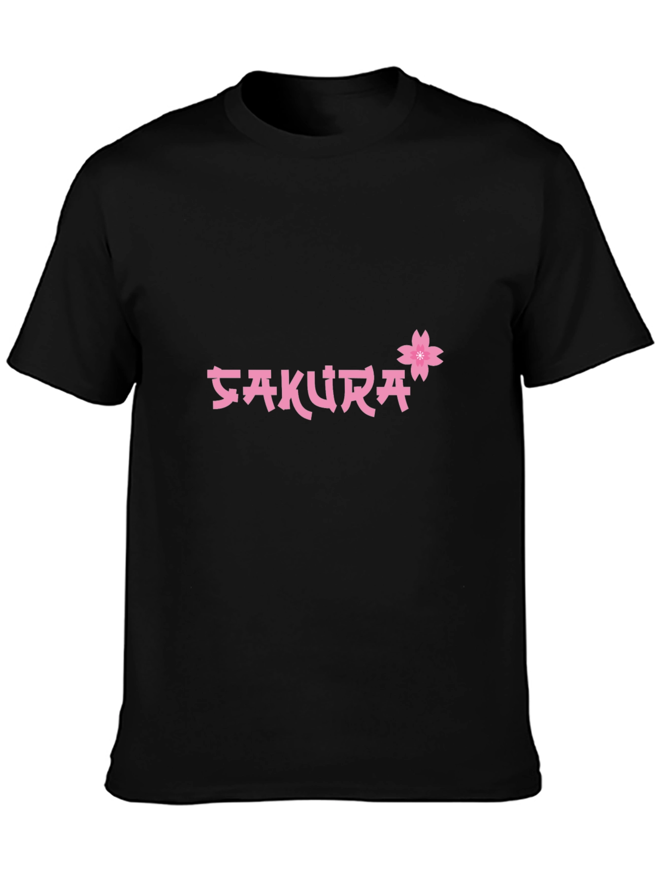 Black Sakura Cherry Blossom Graphic T-Shirt view 3