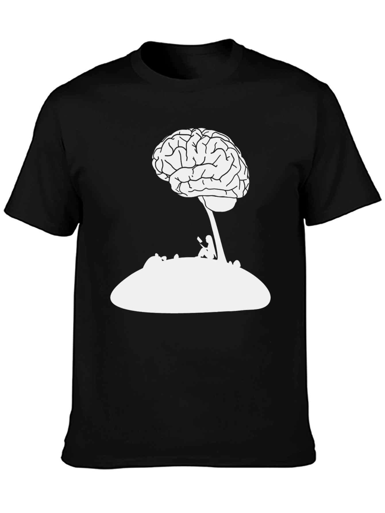 Black Brainy Black Tee - Thinker's Delight view 3