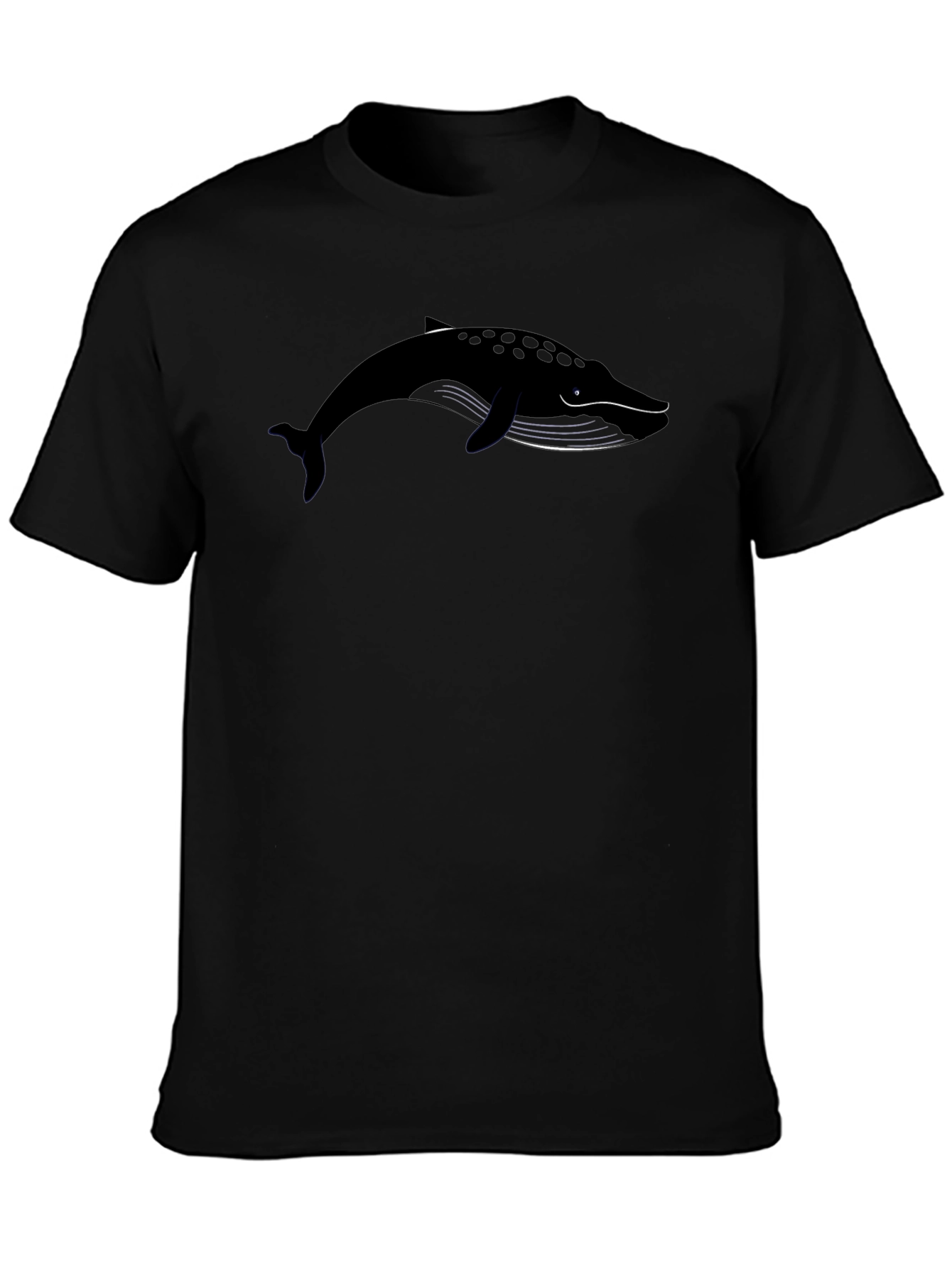 Black Whale Graphic Tee - Black Cotton Blend view 3