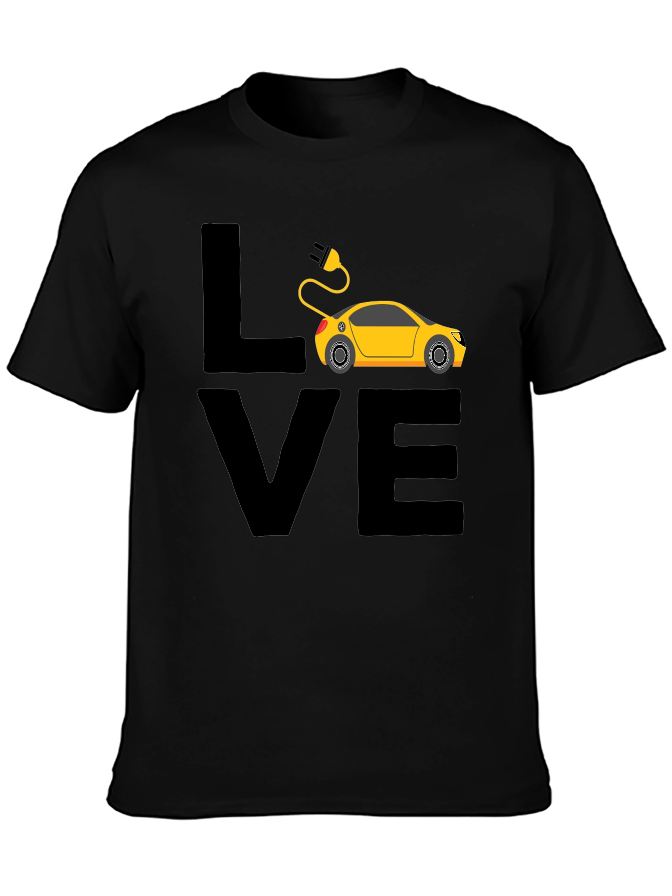 Black Electric Car Lover T-Shirt - Black view 3