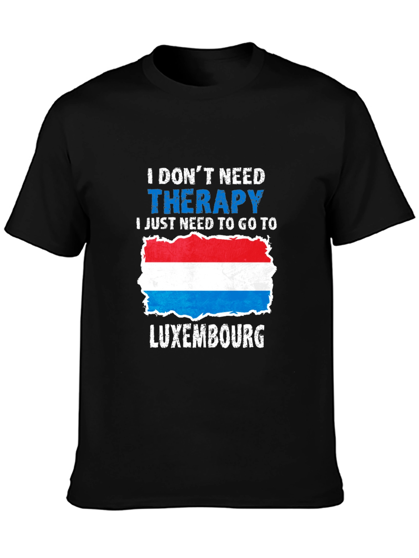 Black Luxembourg Therapy T-Shirt - Travel Souvenir view 3