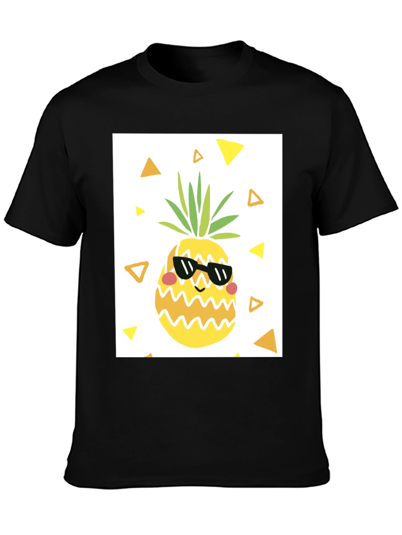 Black Cool Pineapple Graphic T-Shirt - Black Casual Tee view 3
