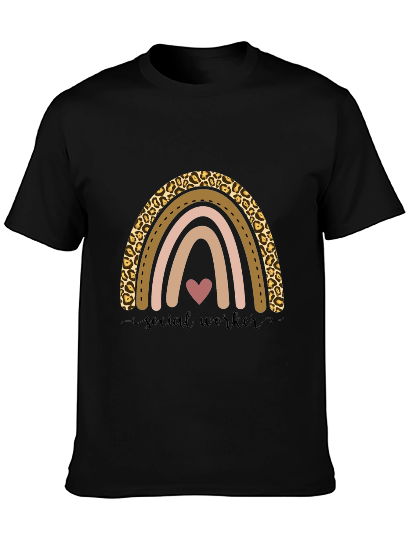 Black Social Worker Rainbow Graphic Tee view 3