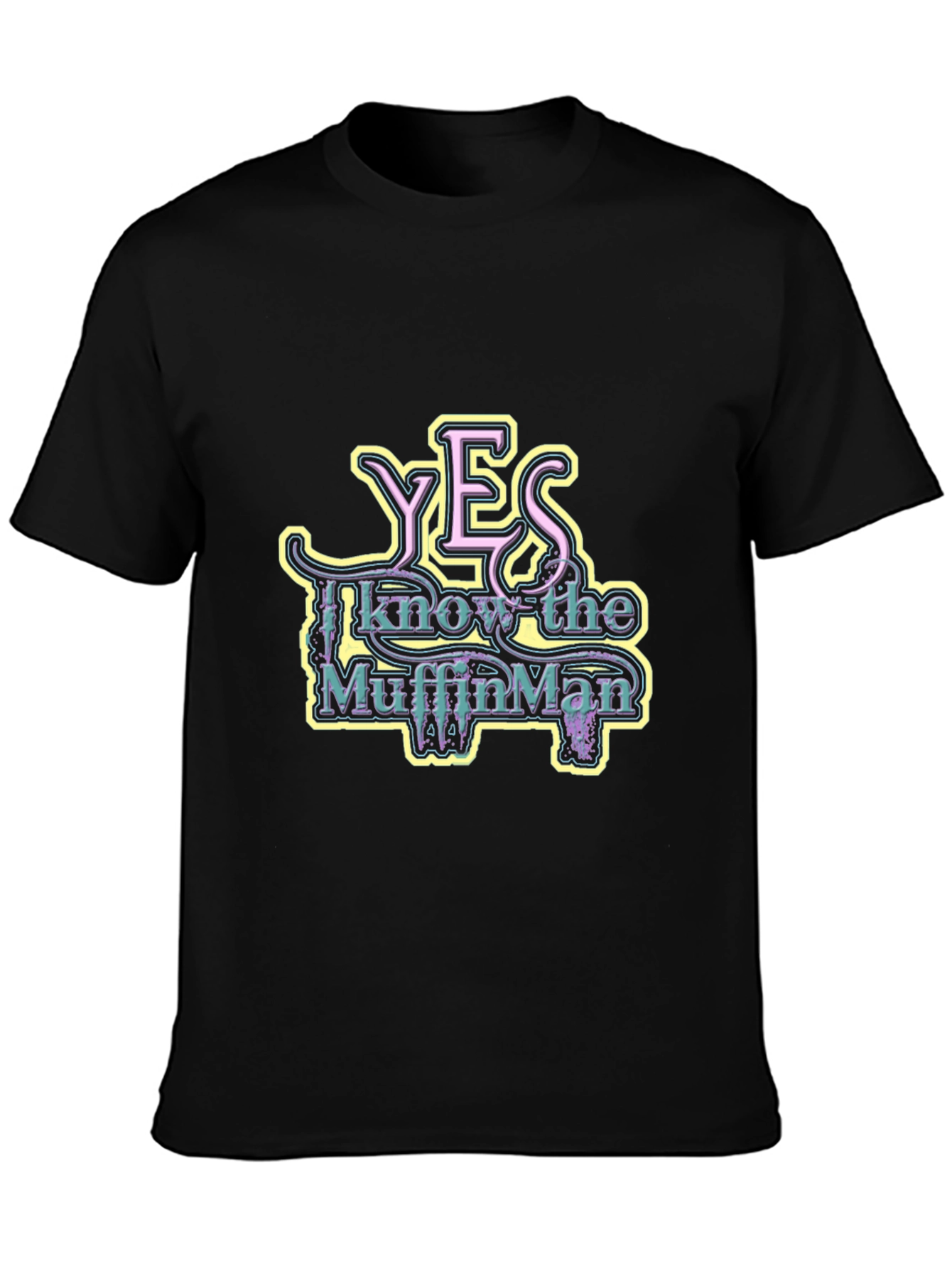 Black Yes I Know The Muffin Man Graphic Tee view 3