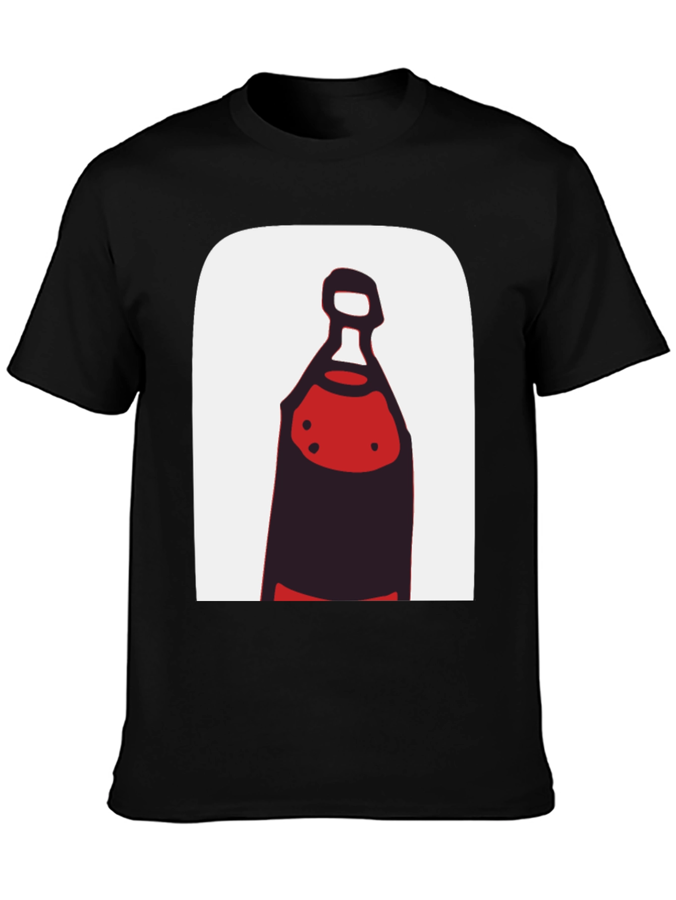 Black Abstract Bottle Graphic Tee - Black Cotton view 3