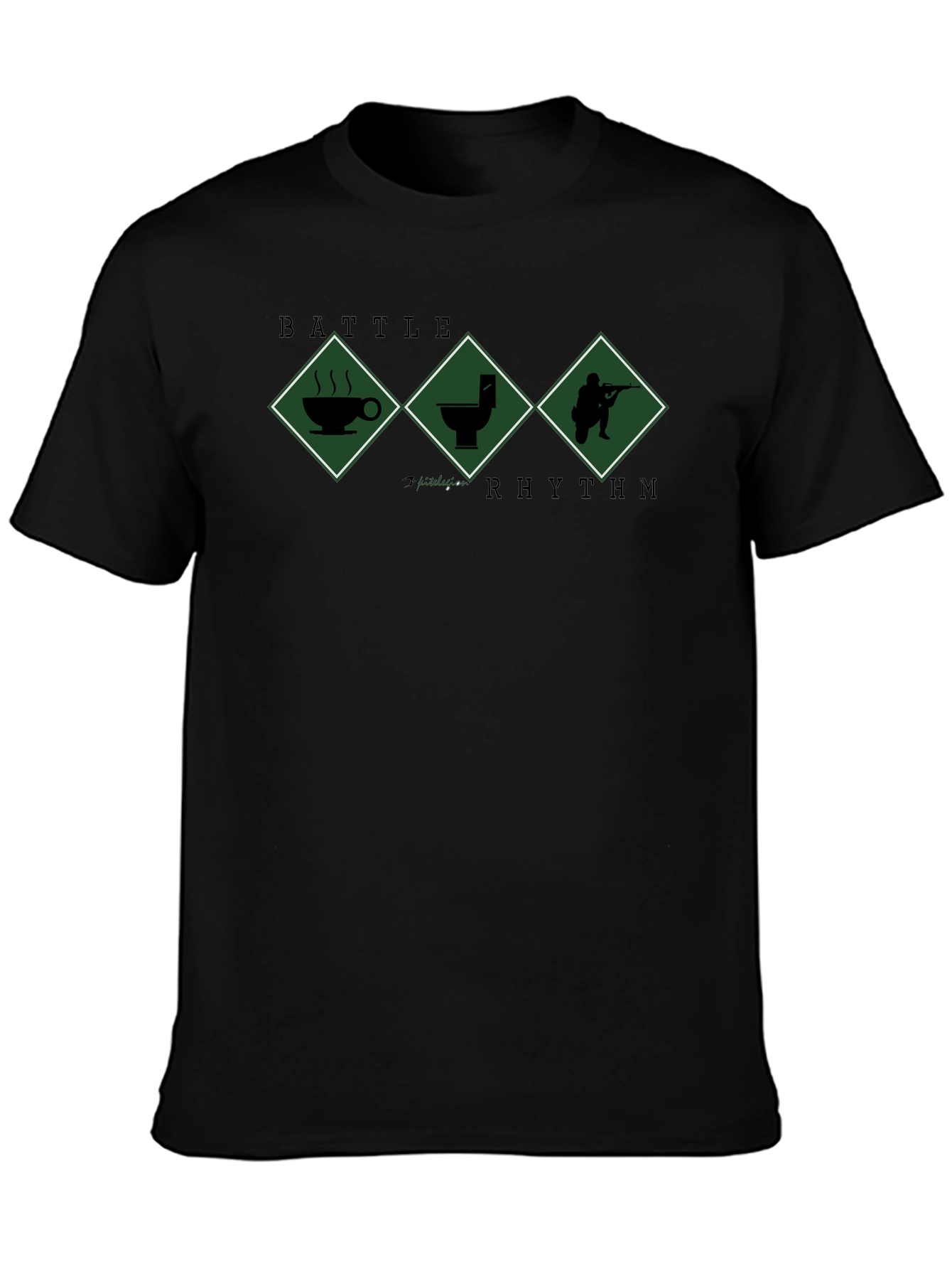 Black Battle Rhythm Graphic T-Shirt - Comfort & Style view 3