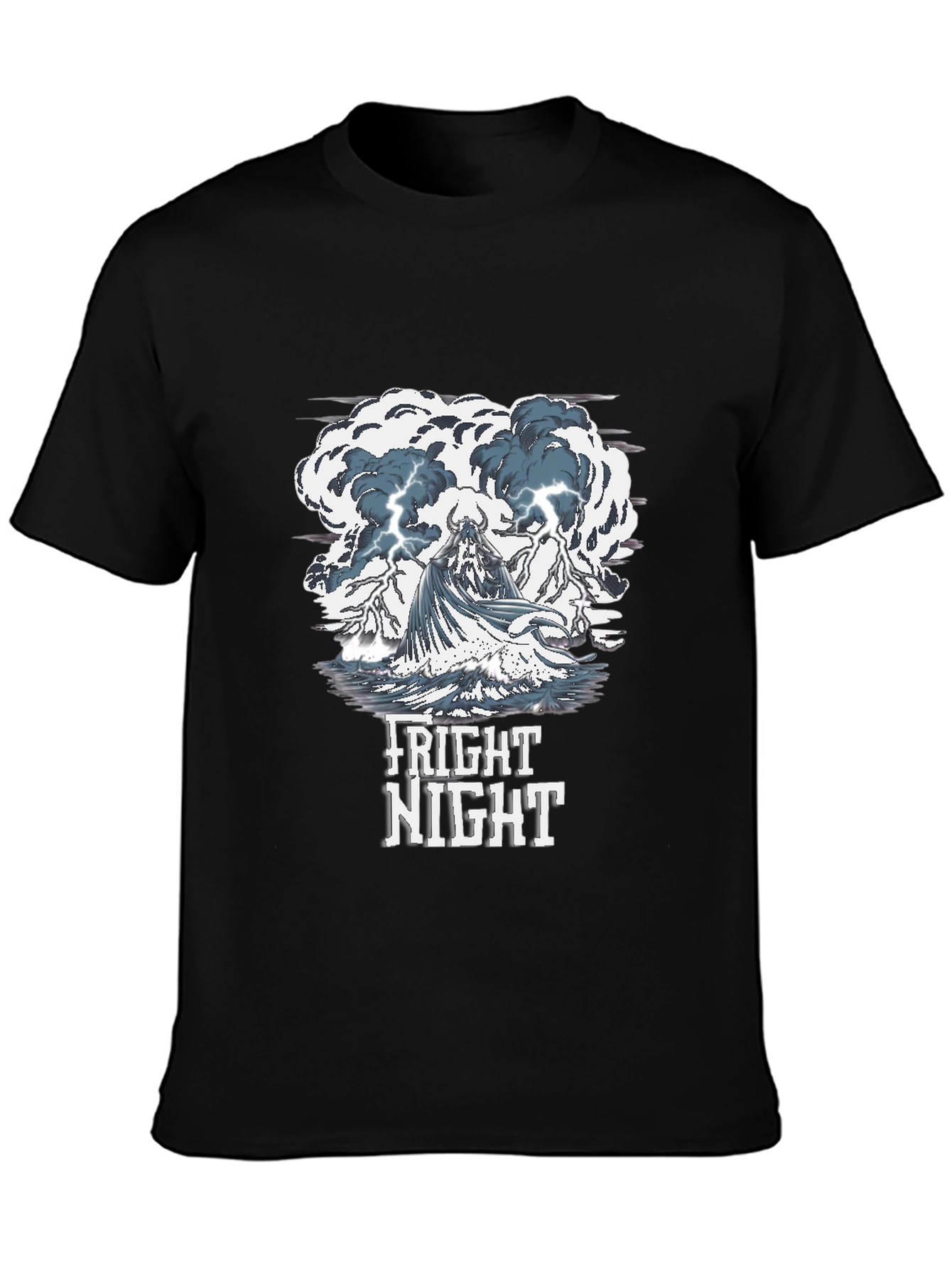 Black Fright Night Graphic Print T-Shirt view 3