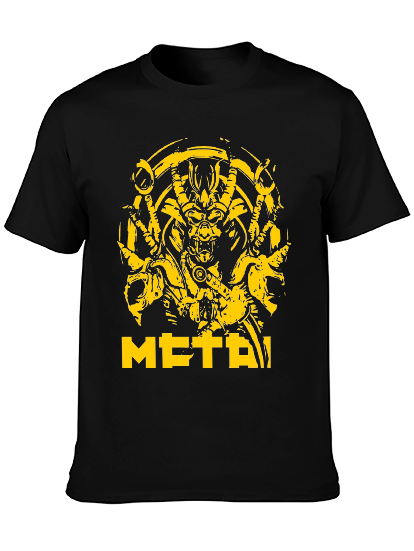 Black Metal Demon Graphic Tee - Black view 3