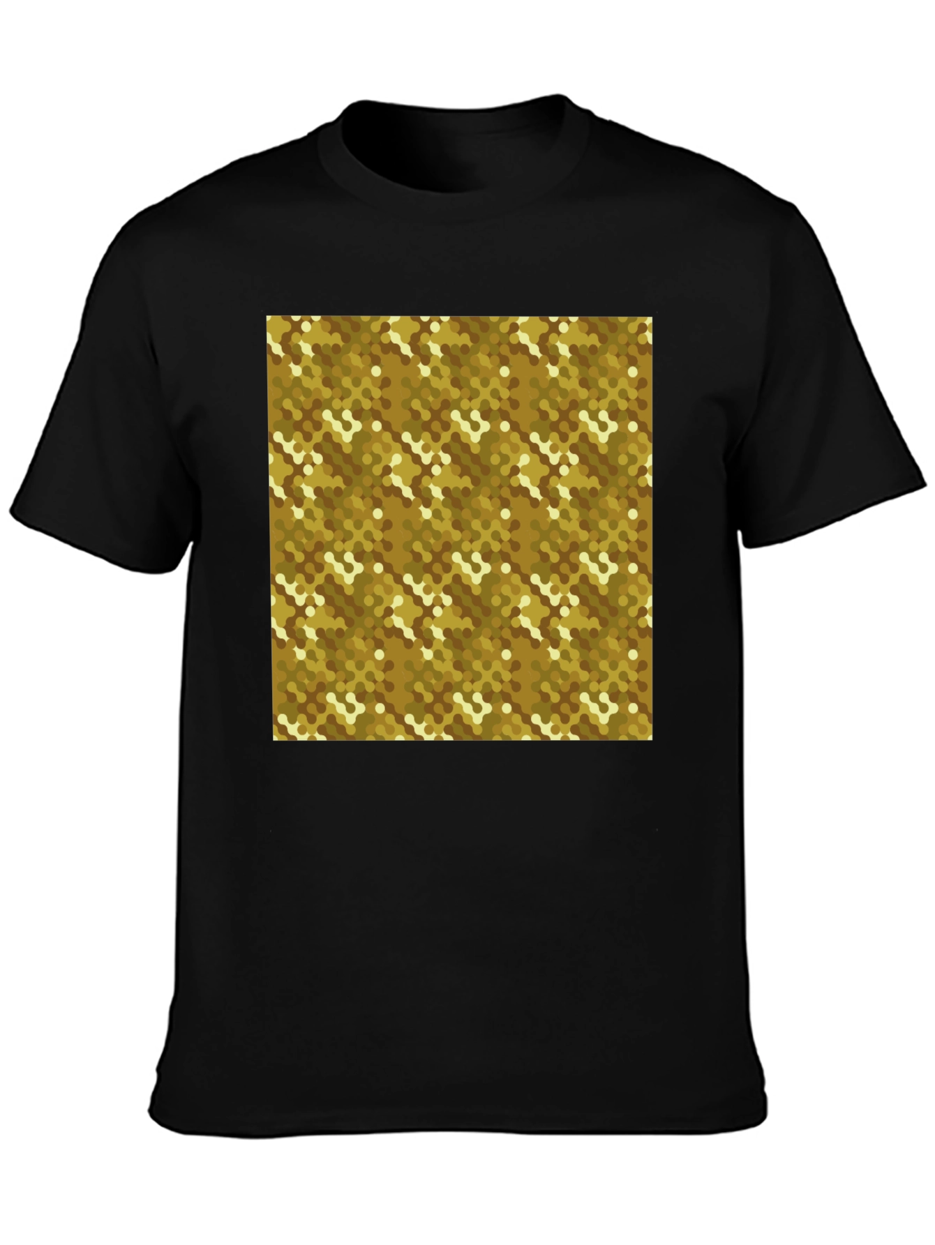 Black Geometric Pattern T-Shirt - Modern Black Tee view 3