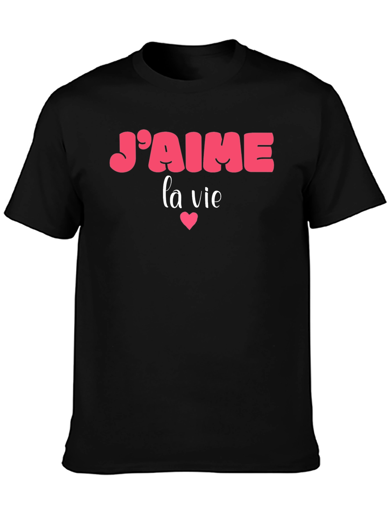 Black J'aime la vie Graphic T-Shirt - Black view 3