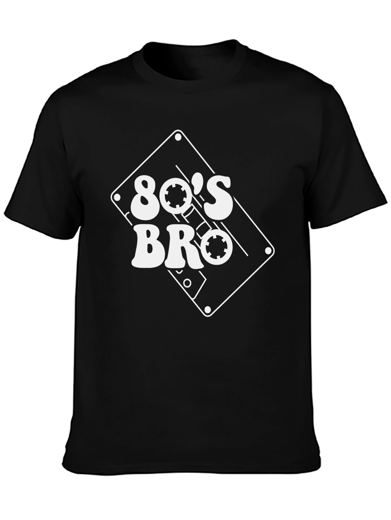 Black 80's Bro Retro Cassette Tape T-Shirt view 3