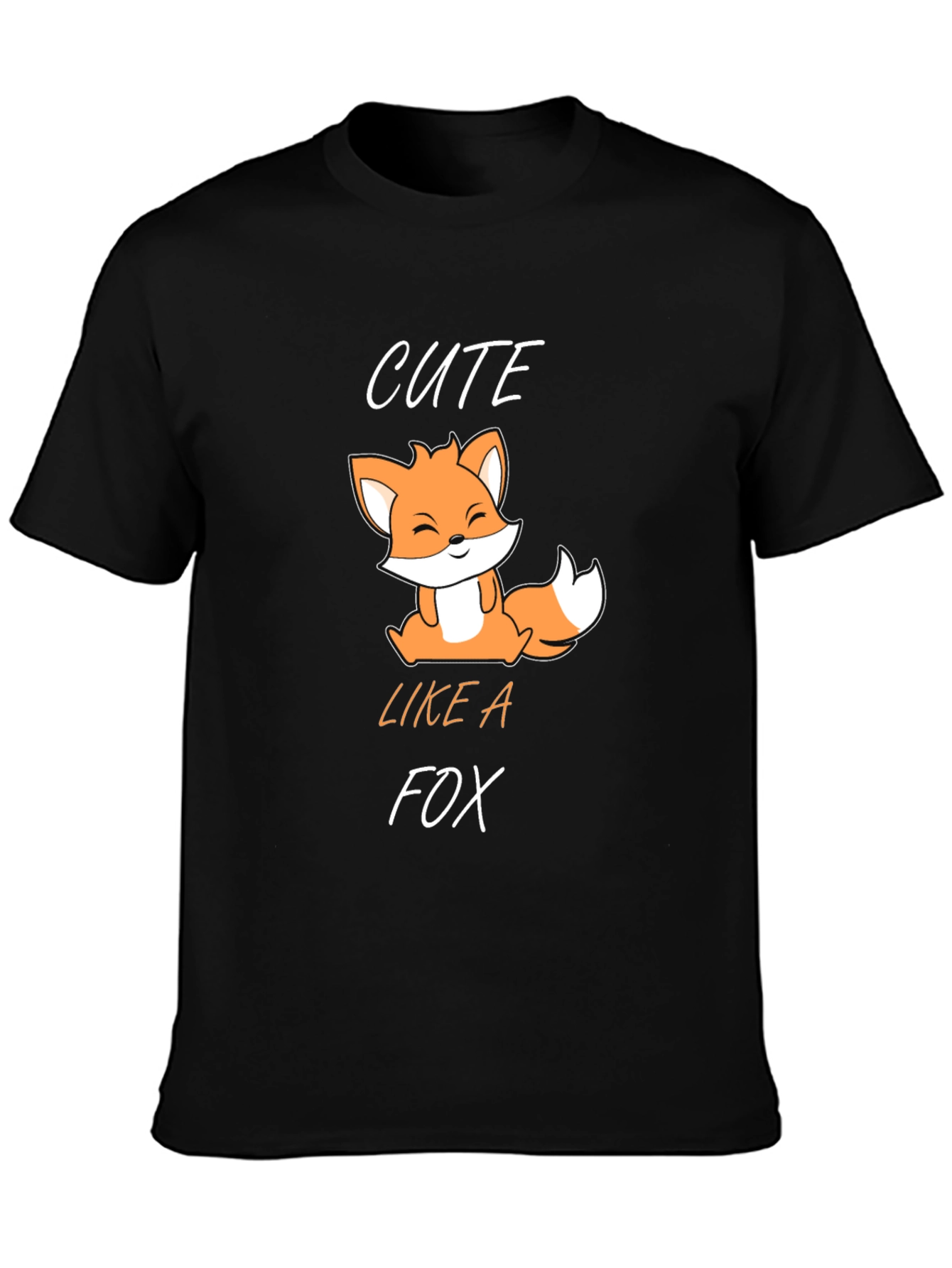 Black Cute Fox Graphic T-Shirt - Black view 3
