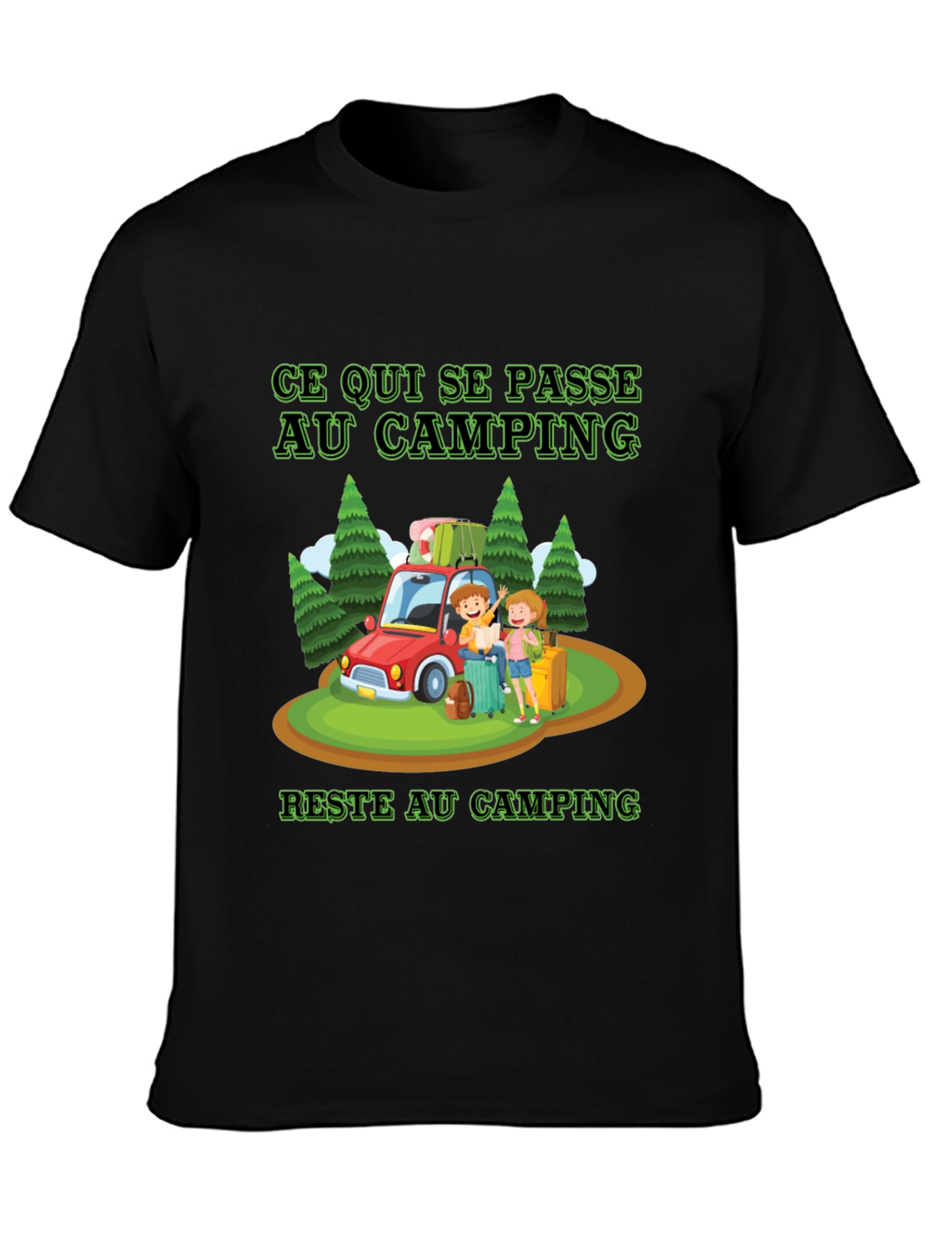 Black Camping Trip T-Shirt view 3