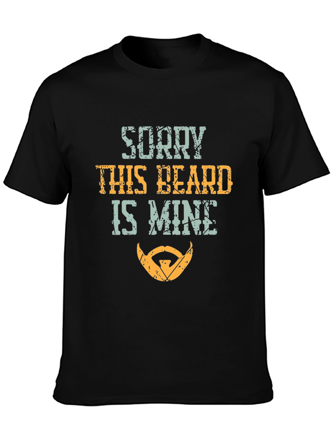 Black Sorry This Beard Is Mine T-Shirt Funny Bearded Man Tee view 3