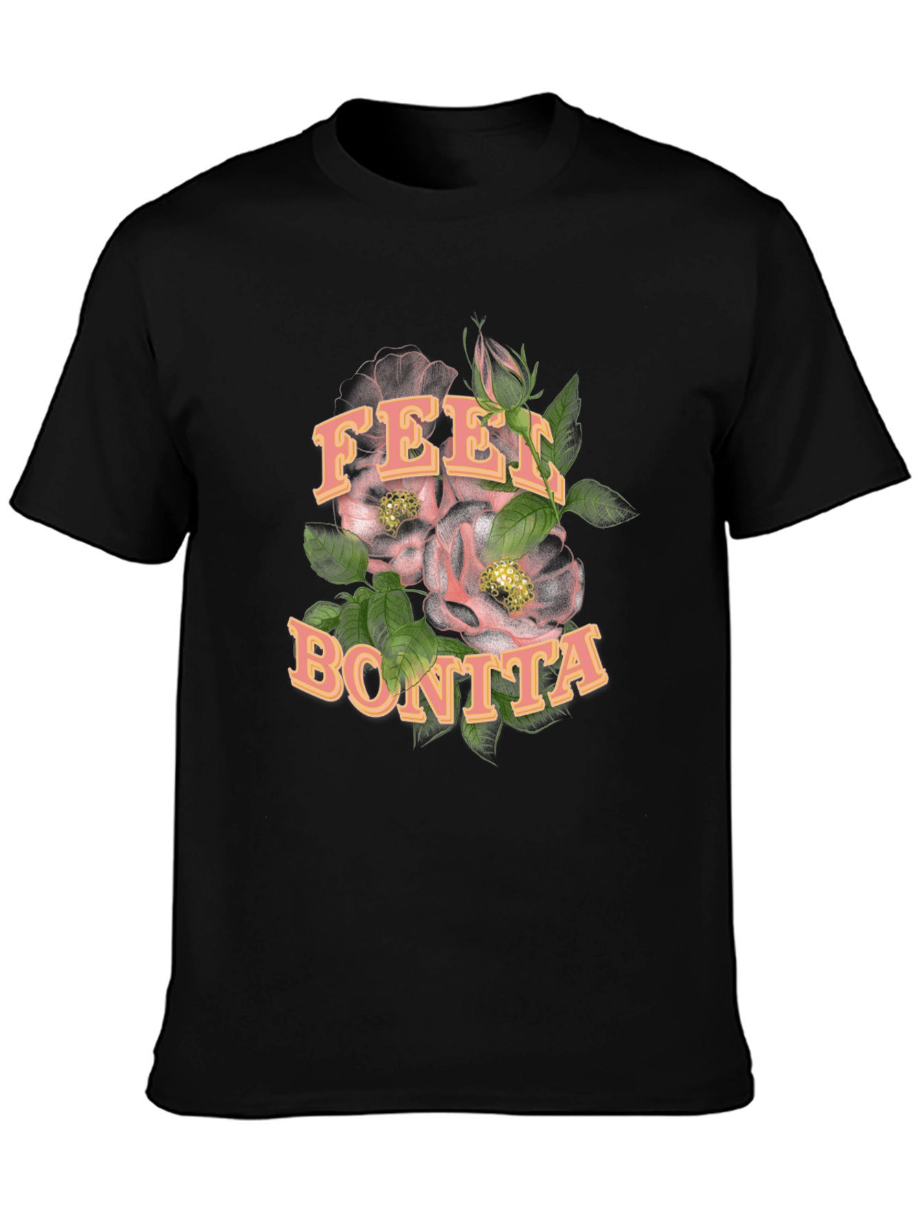 Black Feel Bonita Black Graphic T-Shirt view 3
