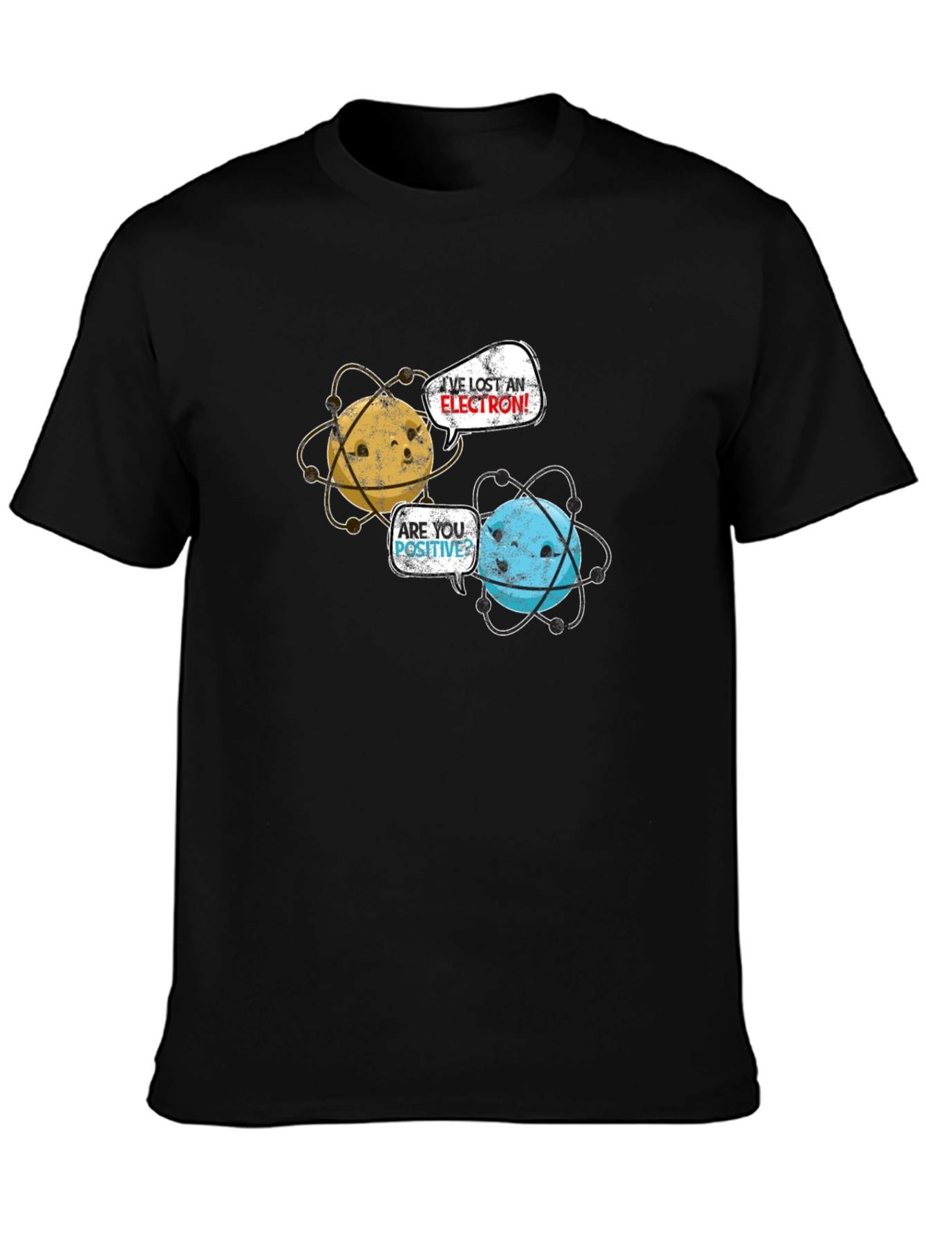 Black Funny Science Atom T-Shirt - Lost an Electron! view 3