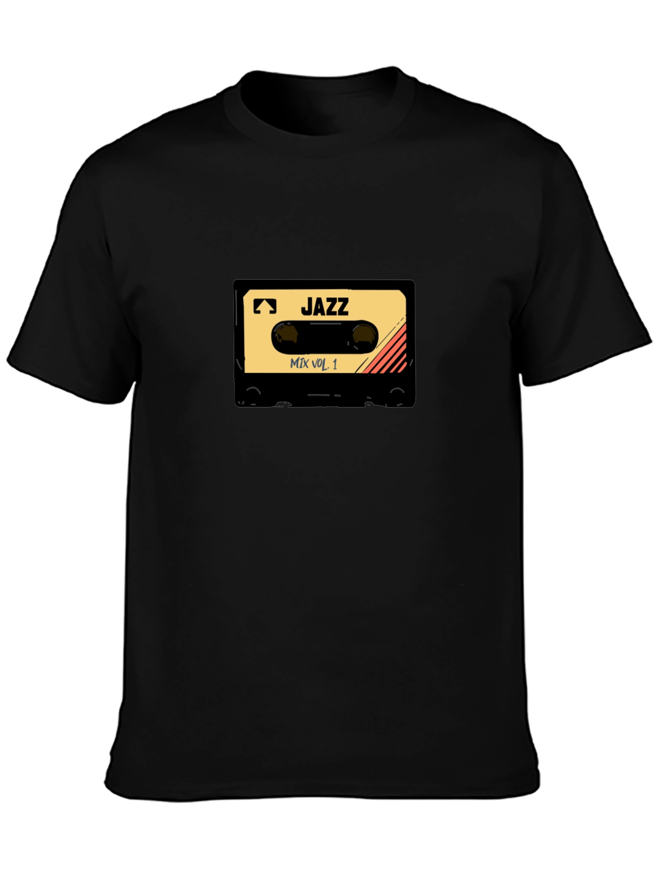 Black Jazz Mix Vol. 1 Cassette Tape Graphic T-Shirt view 3