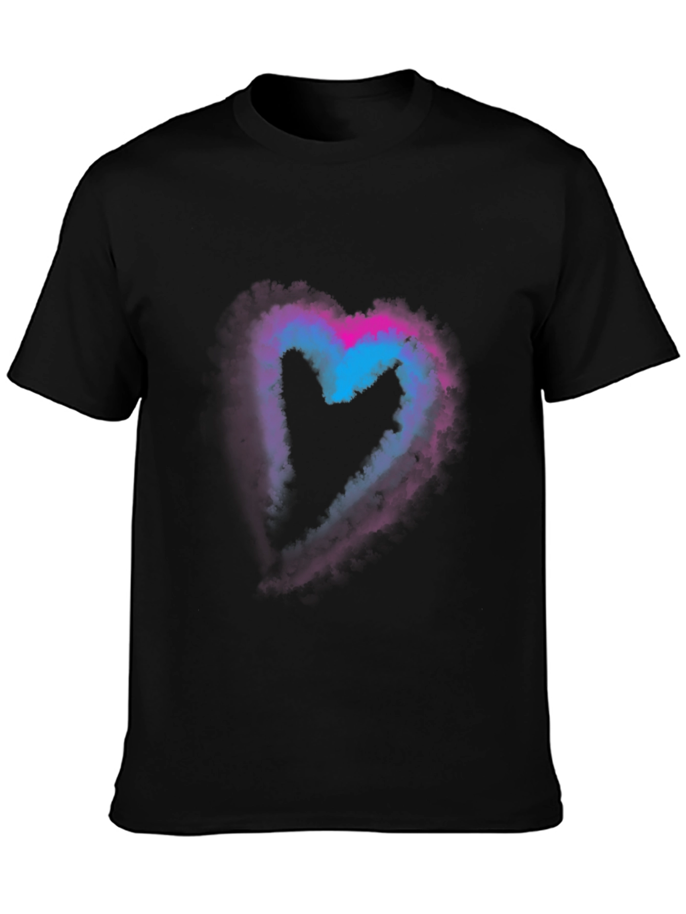 Black Heart Nebula Graphic Print Black T-Shirt view 3