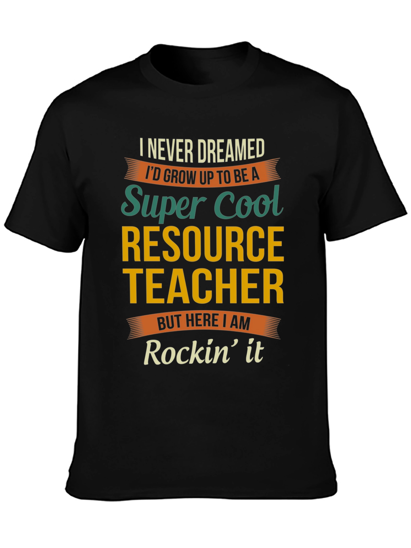 Black Super Cool Resource Teacher T-Shirt view 3