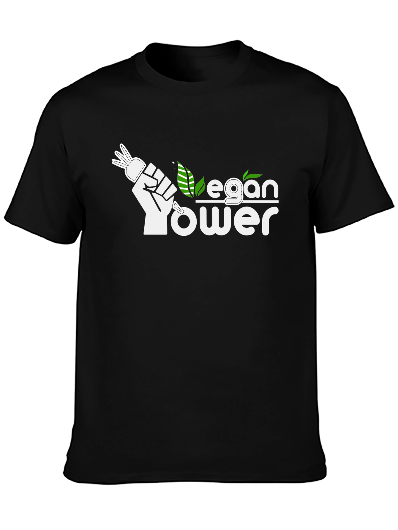 Black Vegan Power Black T-Shirt view 3