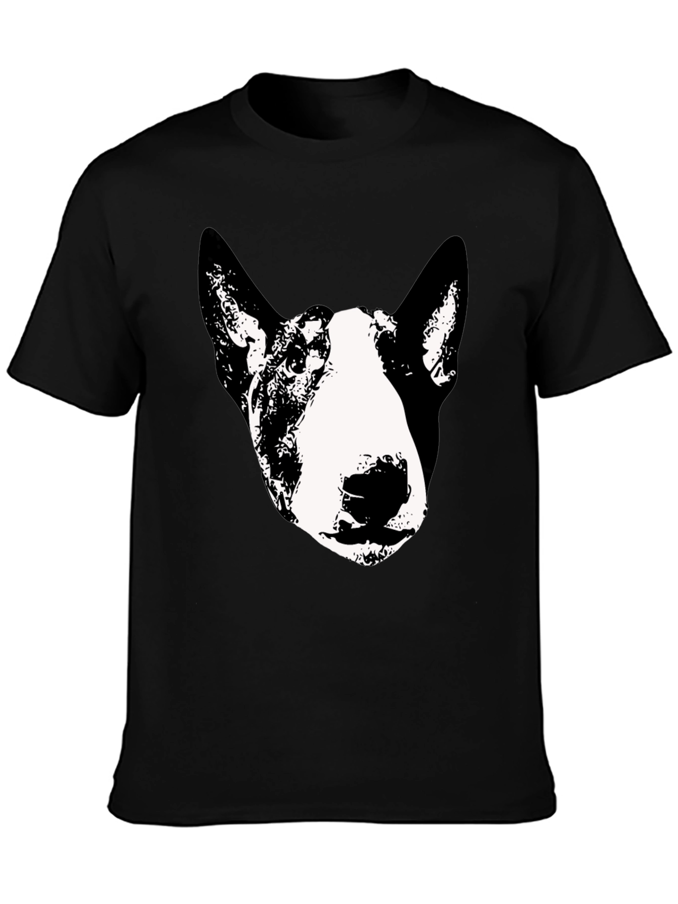 Black Bull Terrier Graphic Tee - Black Cotton Blend view 3