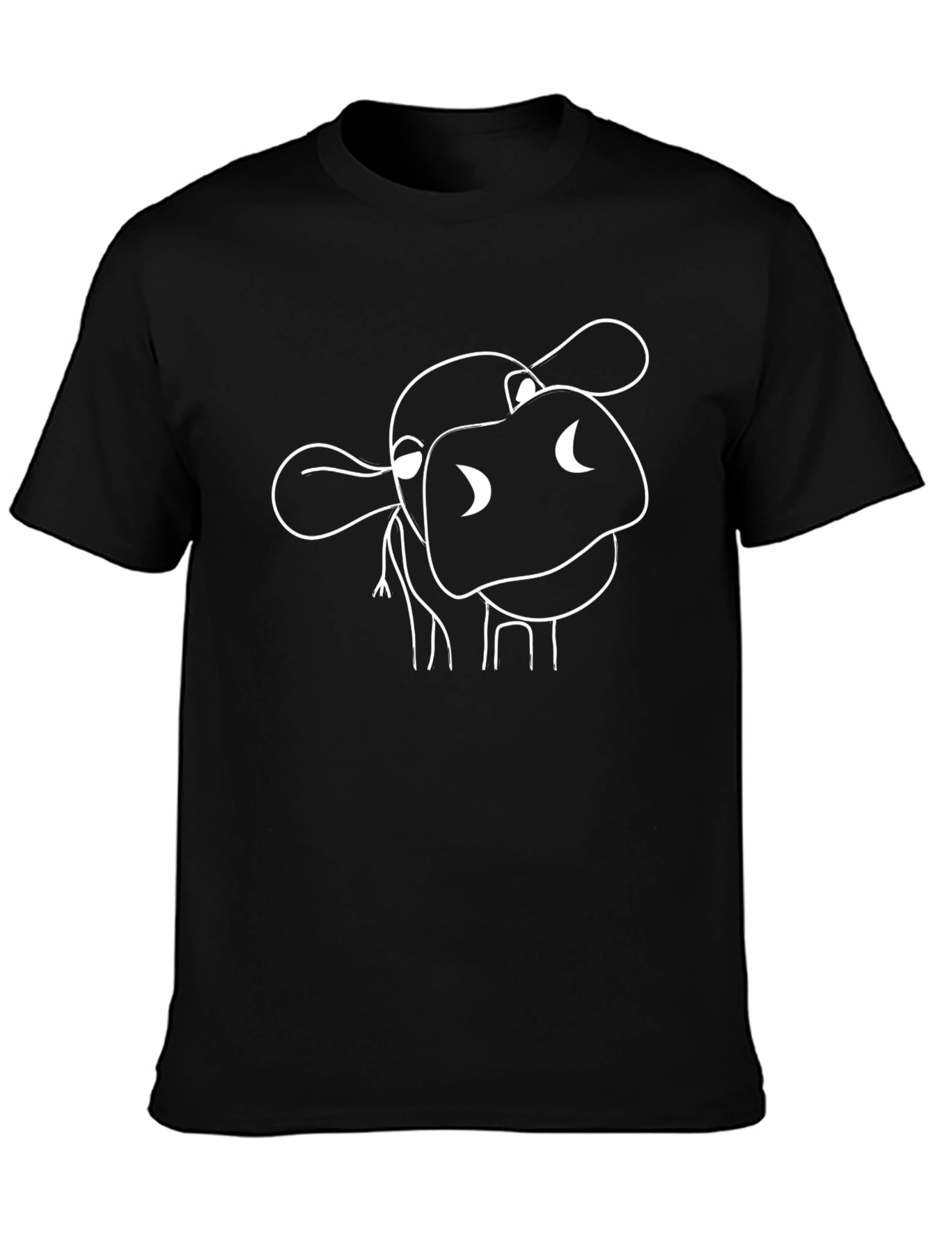 Black Funny Cow Graphic Tee - Black Cotton T-Shirt view 3