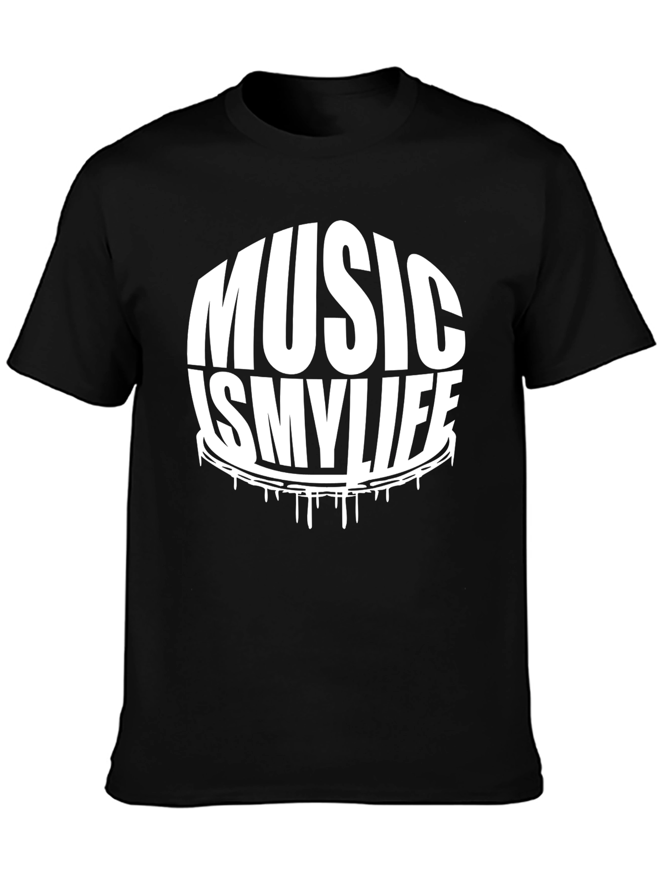 Black Music is My Life Black Graphic Tee view 3