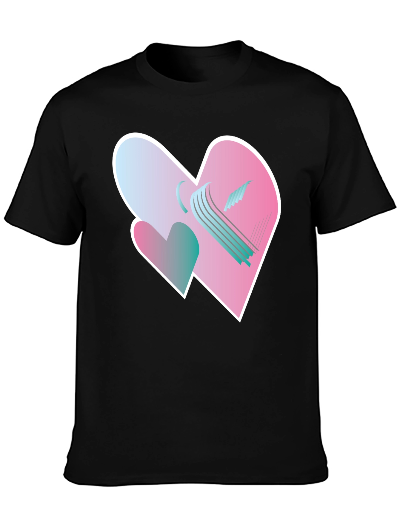 Black Heart Harp Graphic Tee - Modern Design view 3