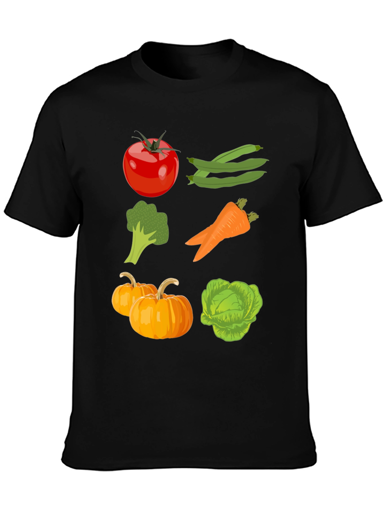 Black Veggie T-Shirt - Eat Your Vegetables view 3
