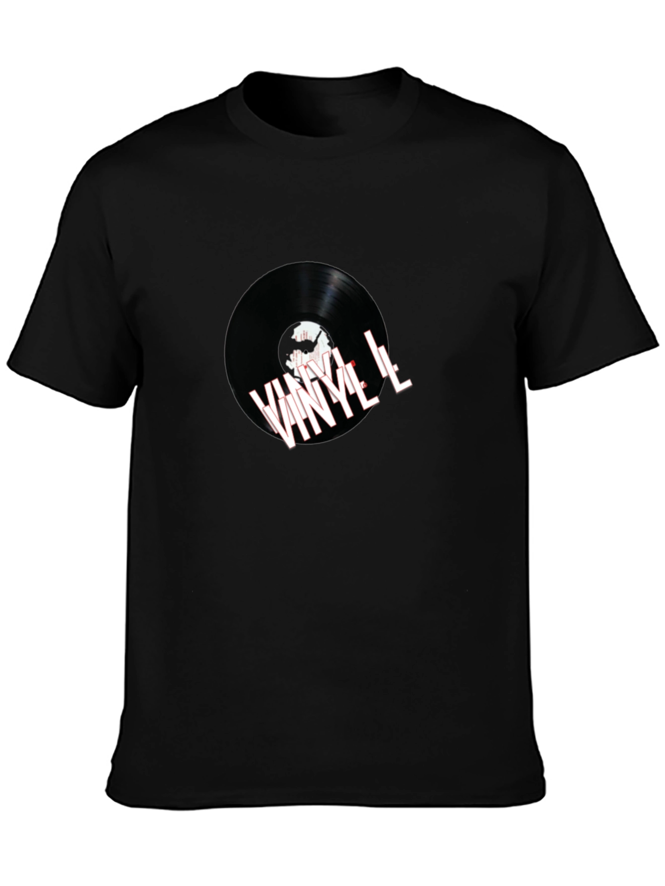 Black Vinyl Record Graphic Tee - Music Lover Fashion view 3