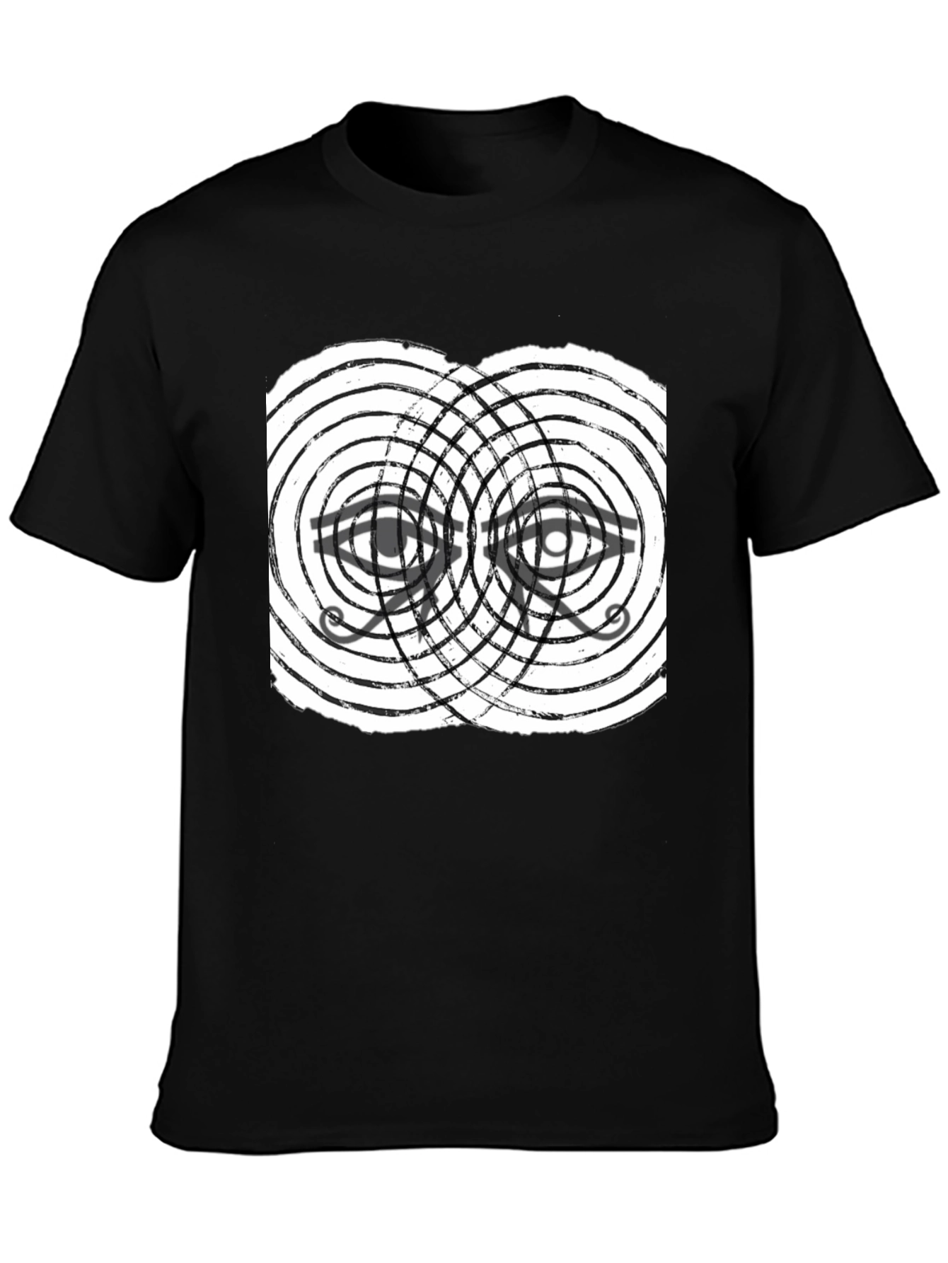 Black Eye of Horus Graphic Tee - Black Cotton T-Shirt view 3