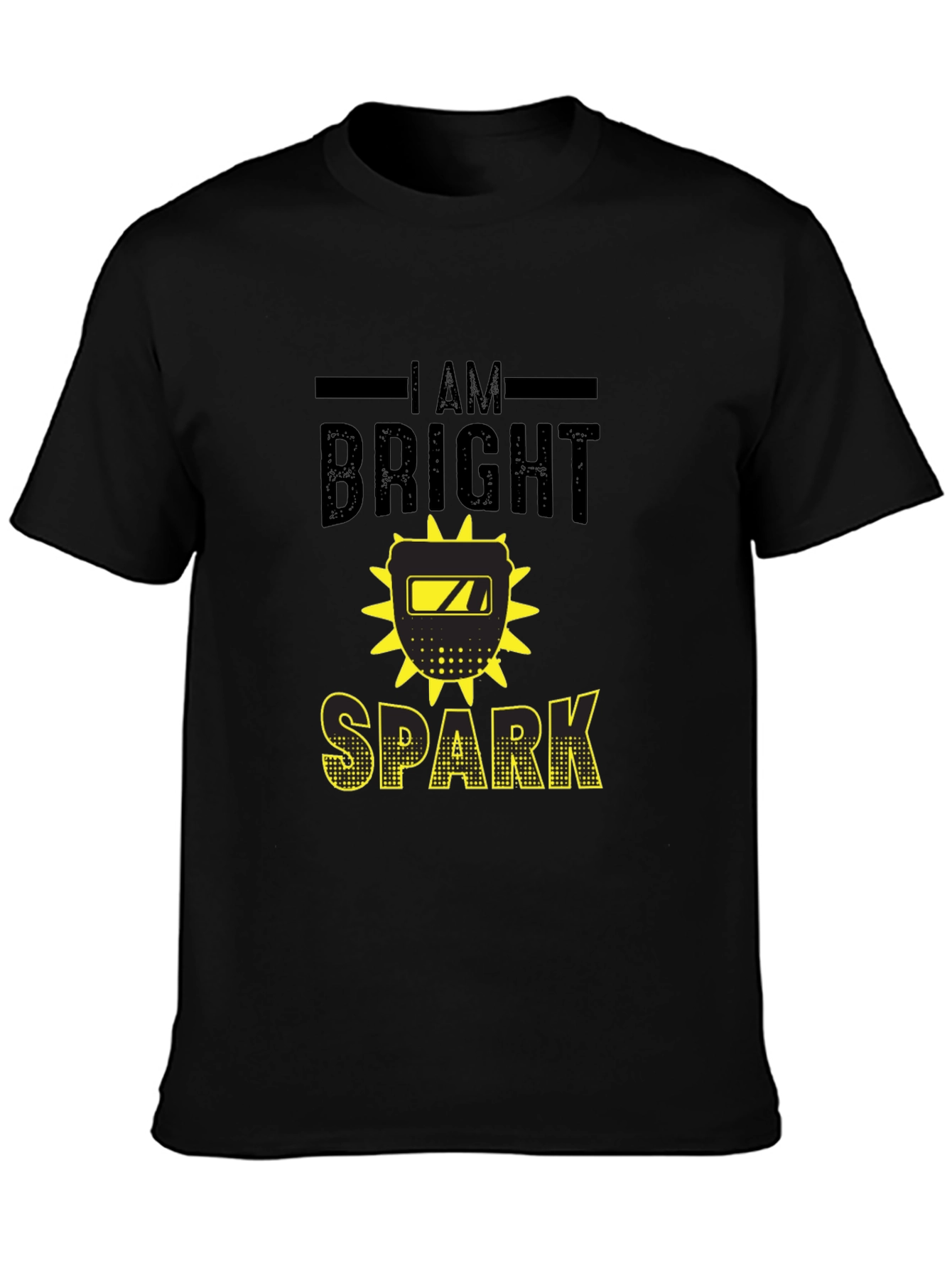 Black Bright Spark Welder T-Shirt - Black Cotton Tee view 3