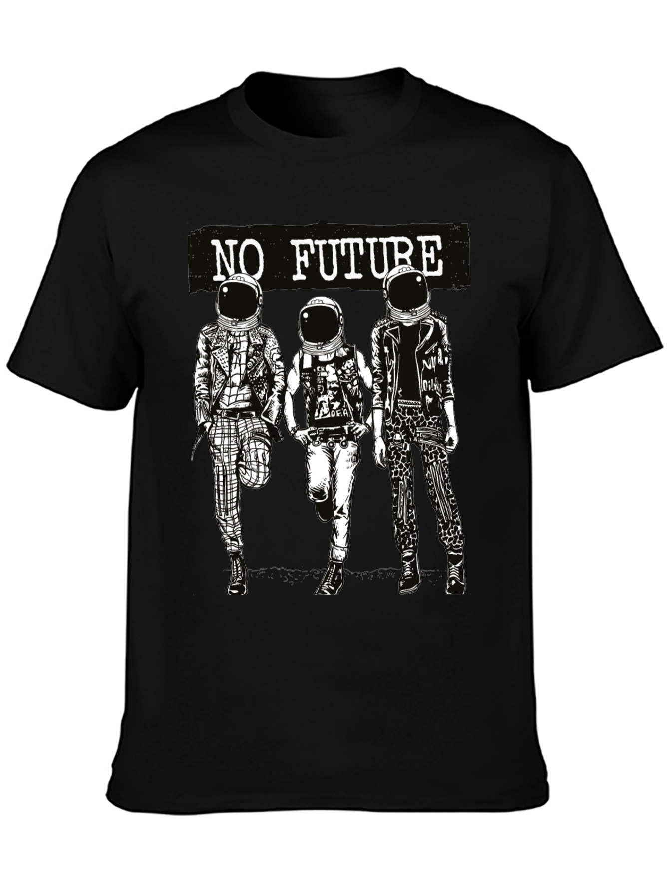 No Future Astronauts Black Graphic Tee - 3
