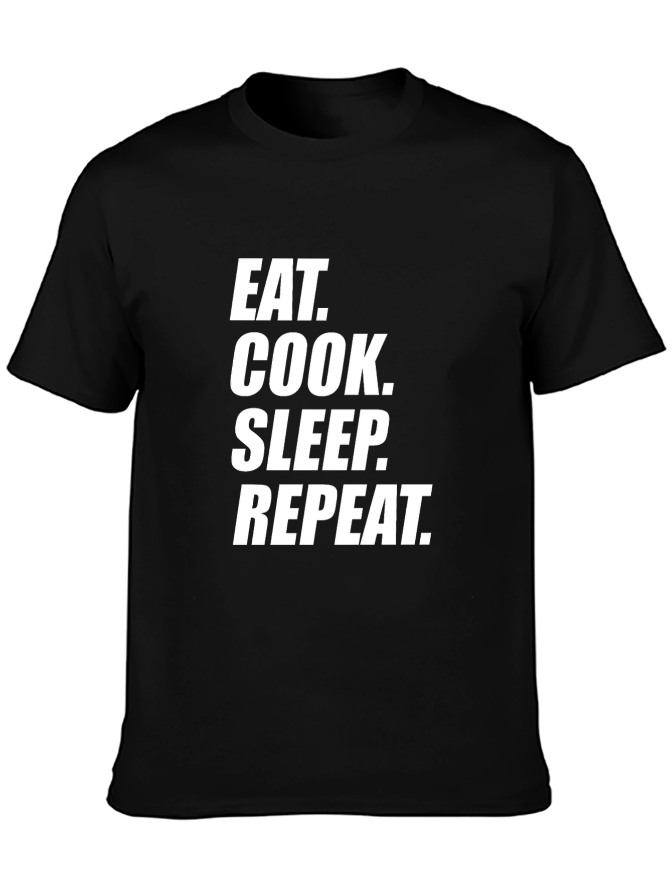 Black Eat Cook Sleep Repeat - Men's Black Graphic Tee view 3
