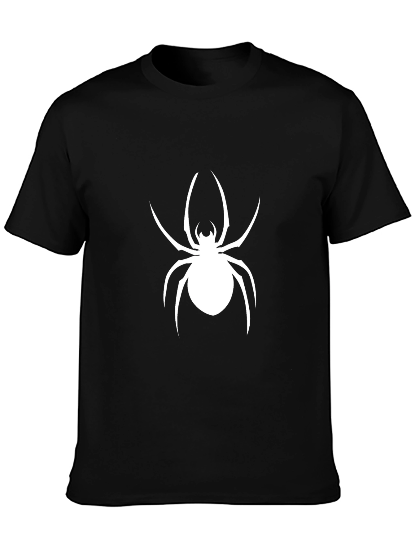 Black Spider Graphic Tee - Bold Black Cotton T-Shirt view 3