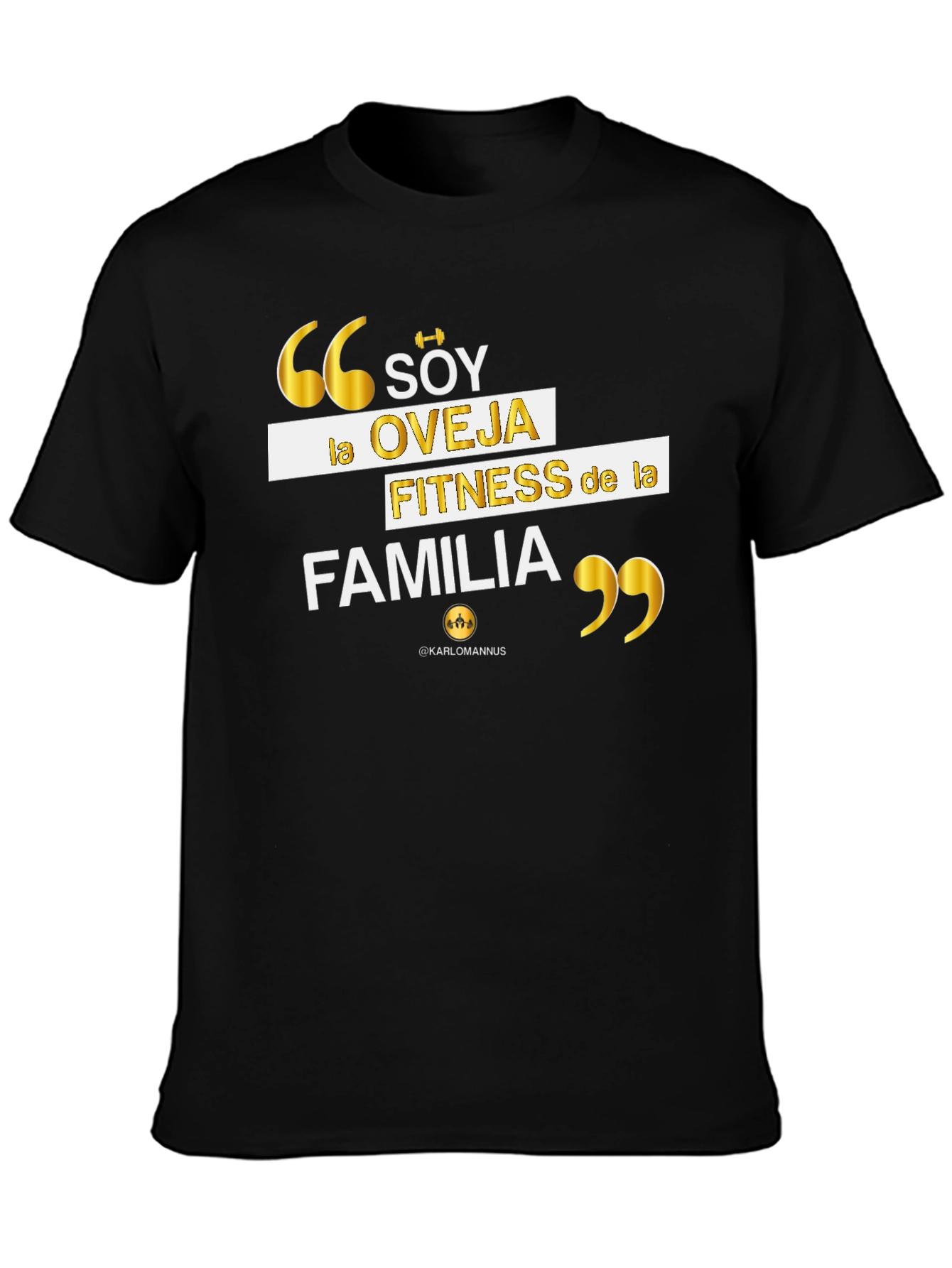 Black Fitness Family T-Shirt - Black Gym Motivation view 3