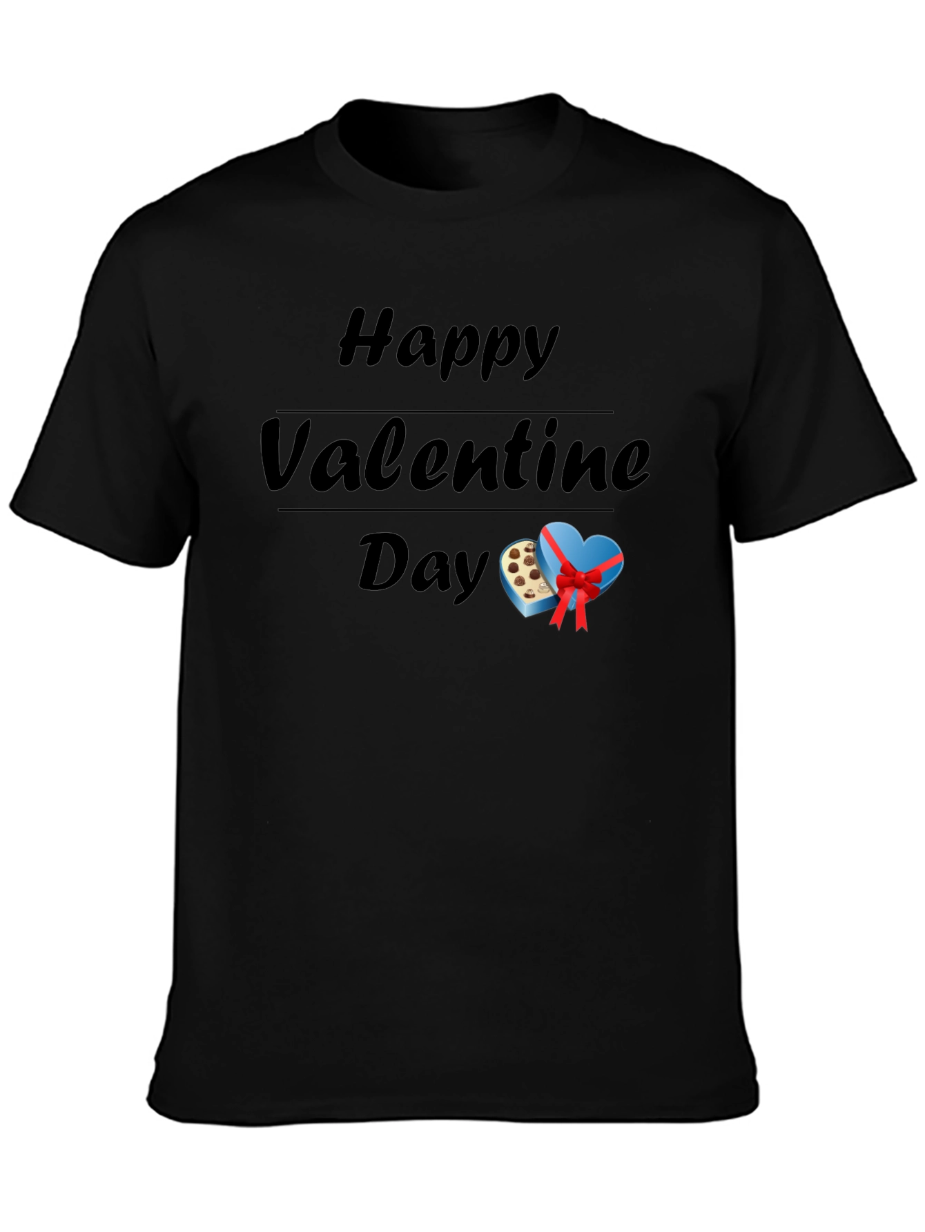 Black Happy Valentine's Day Graphic Tee view 3