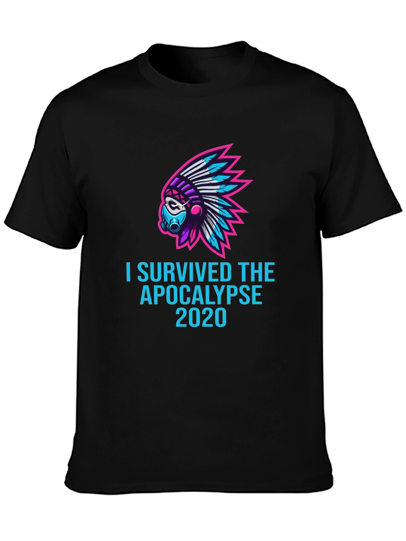 Black I Survived the Apocalypse 2020 T-Shirt view 3