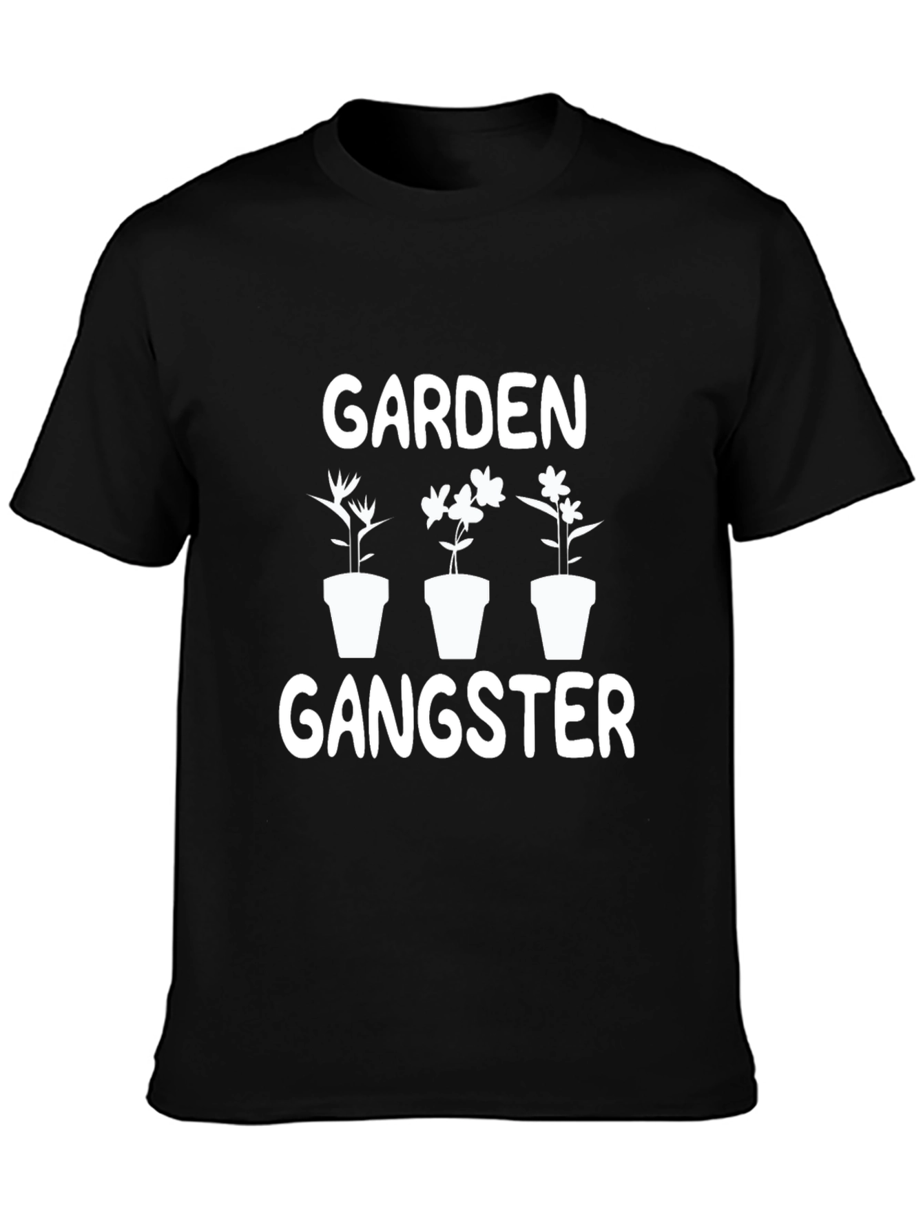 Black Garden Gangster T-Shirt - Funny Gardening Tee view 3