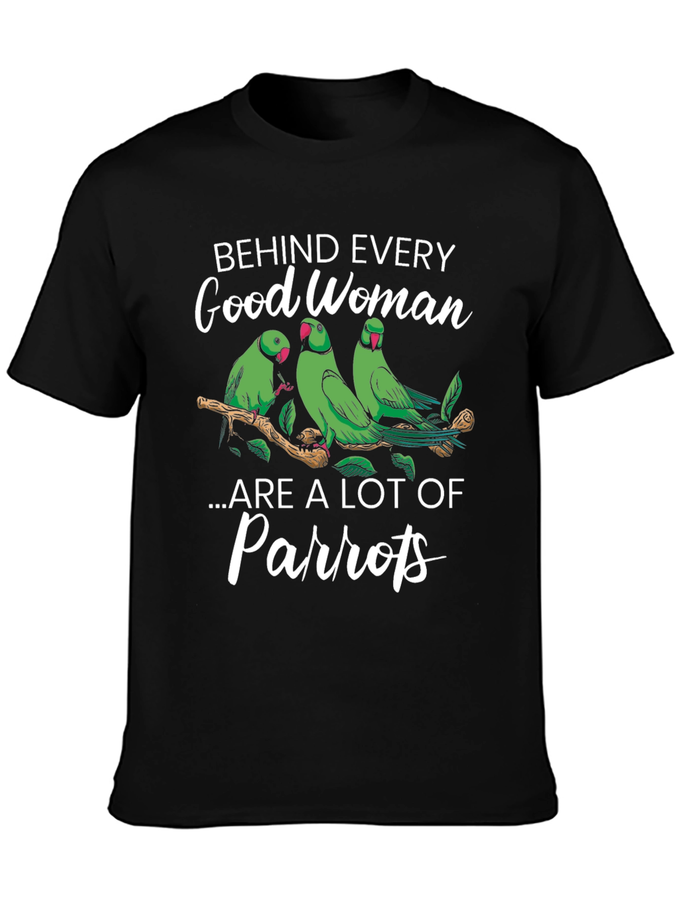 Black Good Woman & Parrot T-Shirt view 3