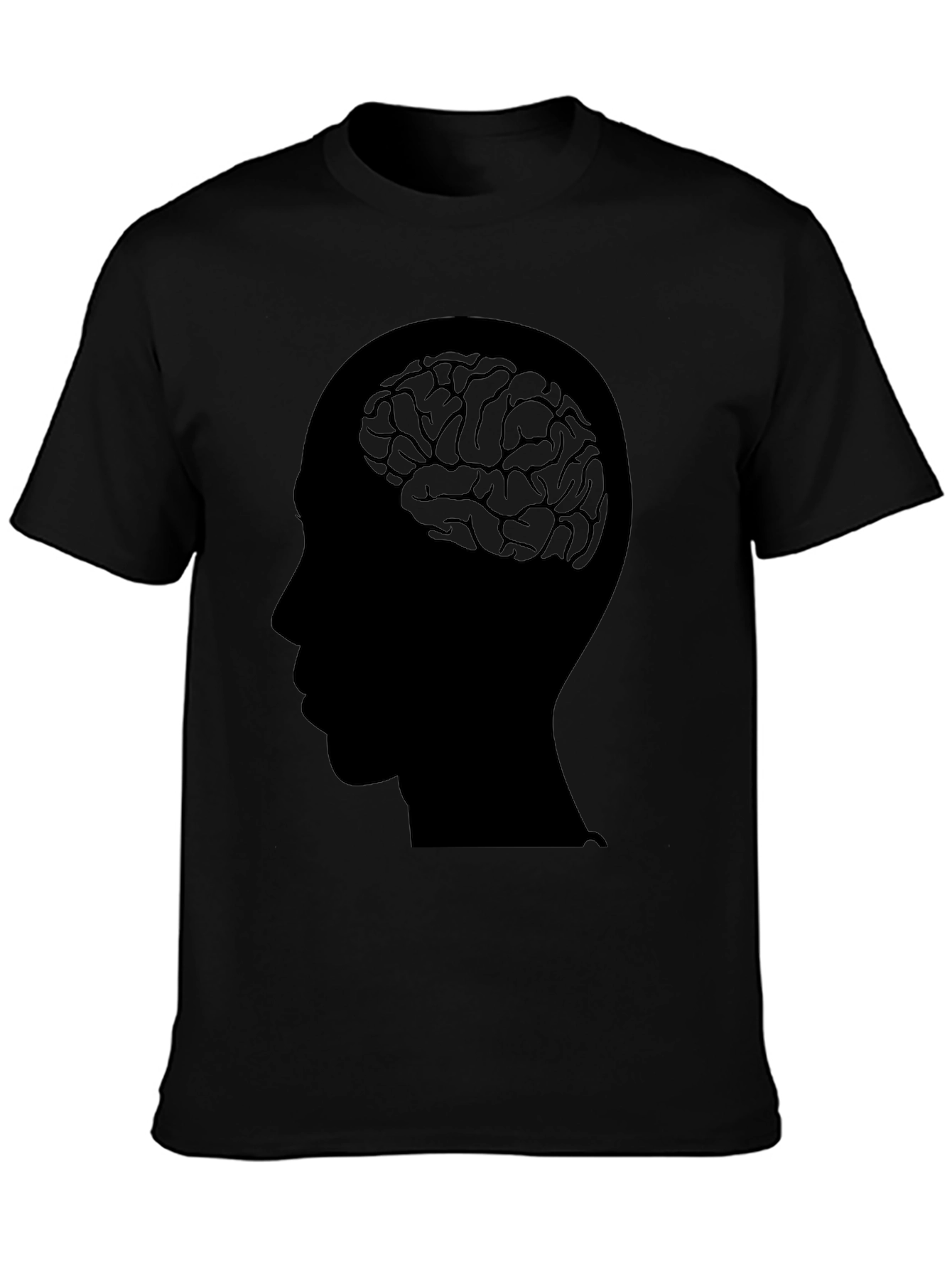 Black Brain Head T-Shirt - Mens Graphic Tee view 3