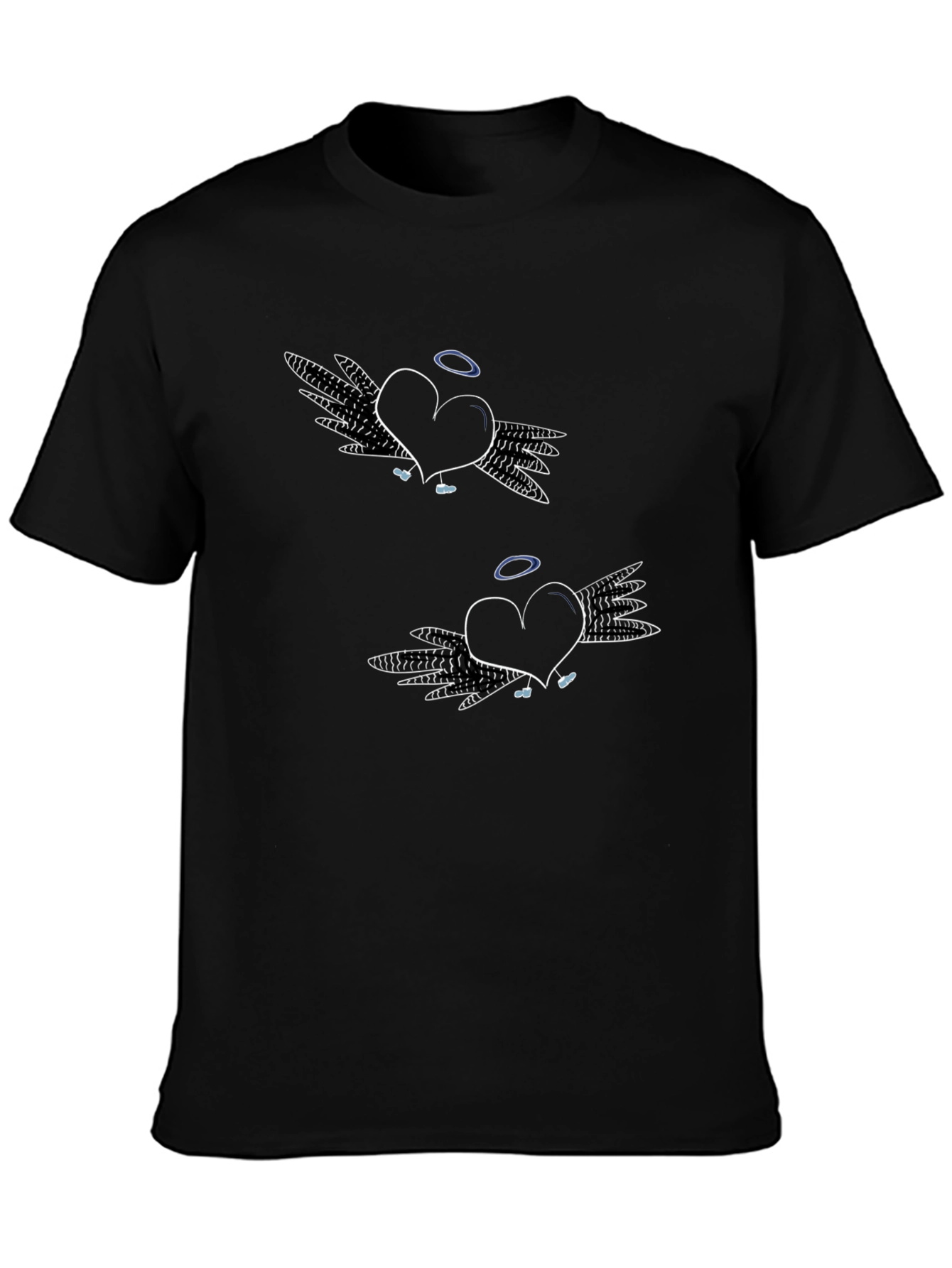 Black Angel Heart Graphic Tee - Black view 3