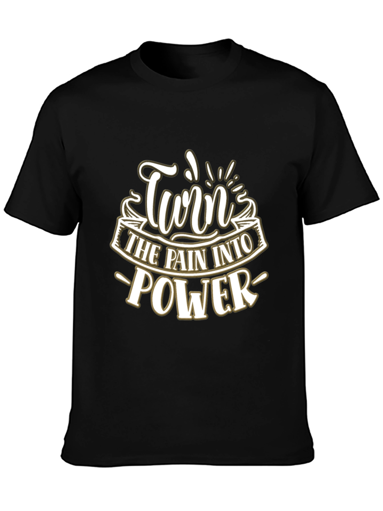 Black Turn Pain Into Power Graphic T-Shirt view 3