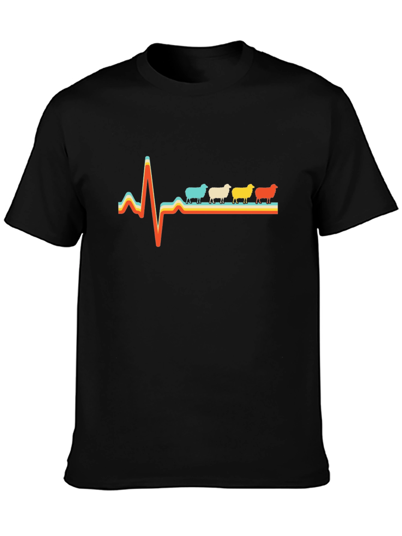 Black Sheep Heartbeat T-Shirt - Quirky Graphic Tee view 3