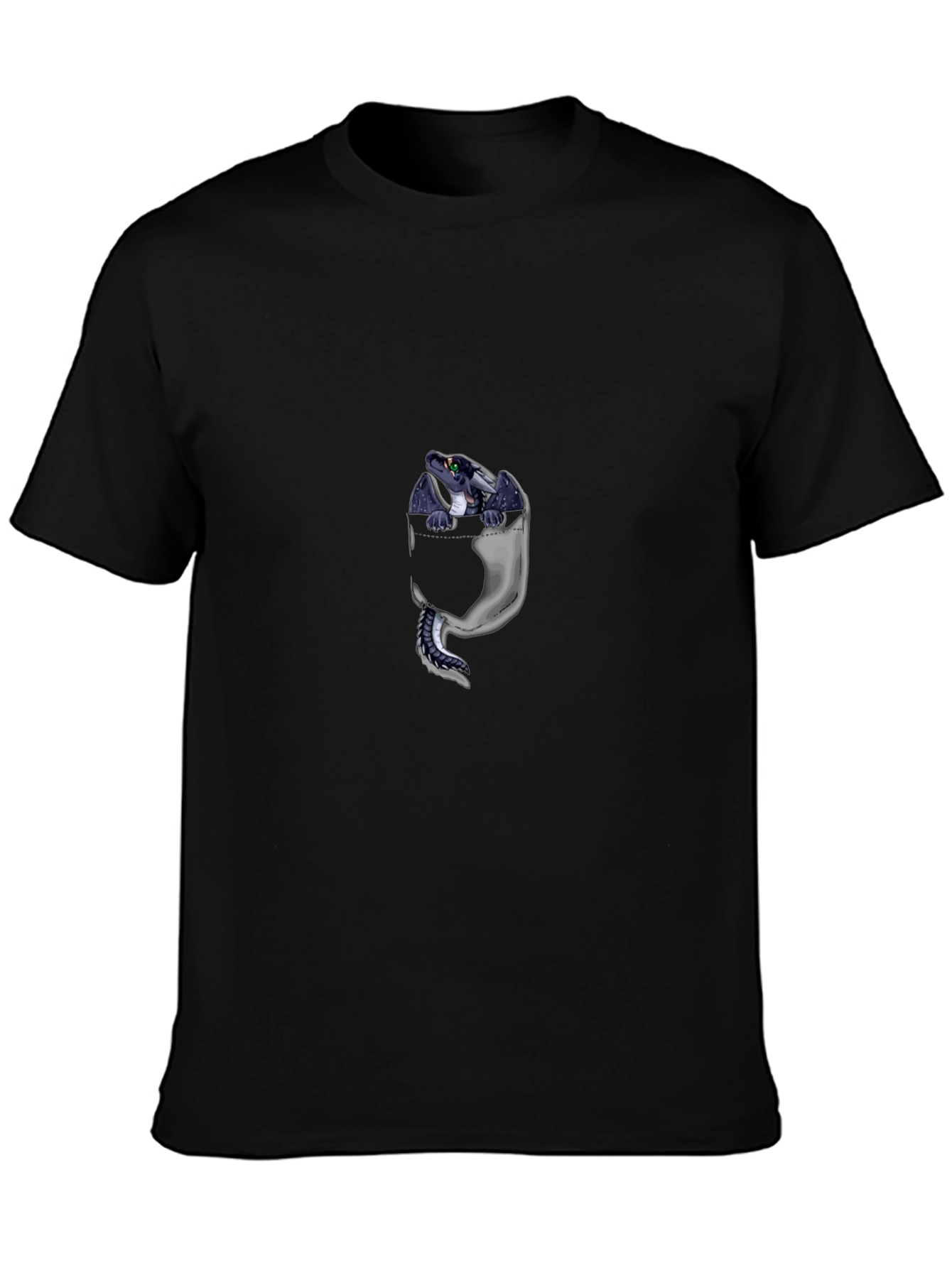 Black Dragon Pocket Graphic T-Shirt - Black view 3