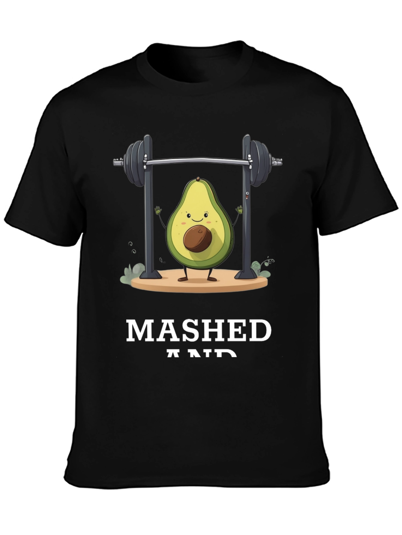 Black Mashed and Ripped Avocado Gym T-Shirt view 3