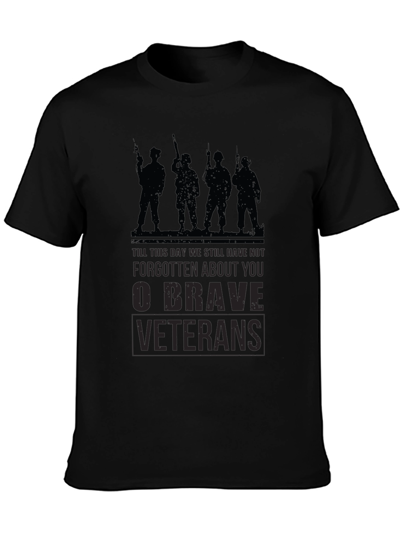 Black O Brave Veterans Graphic T-Shirt - Military Tribute Tee view 3