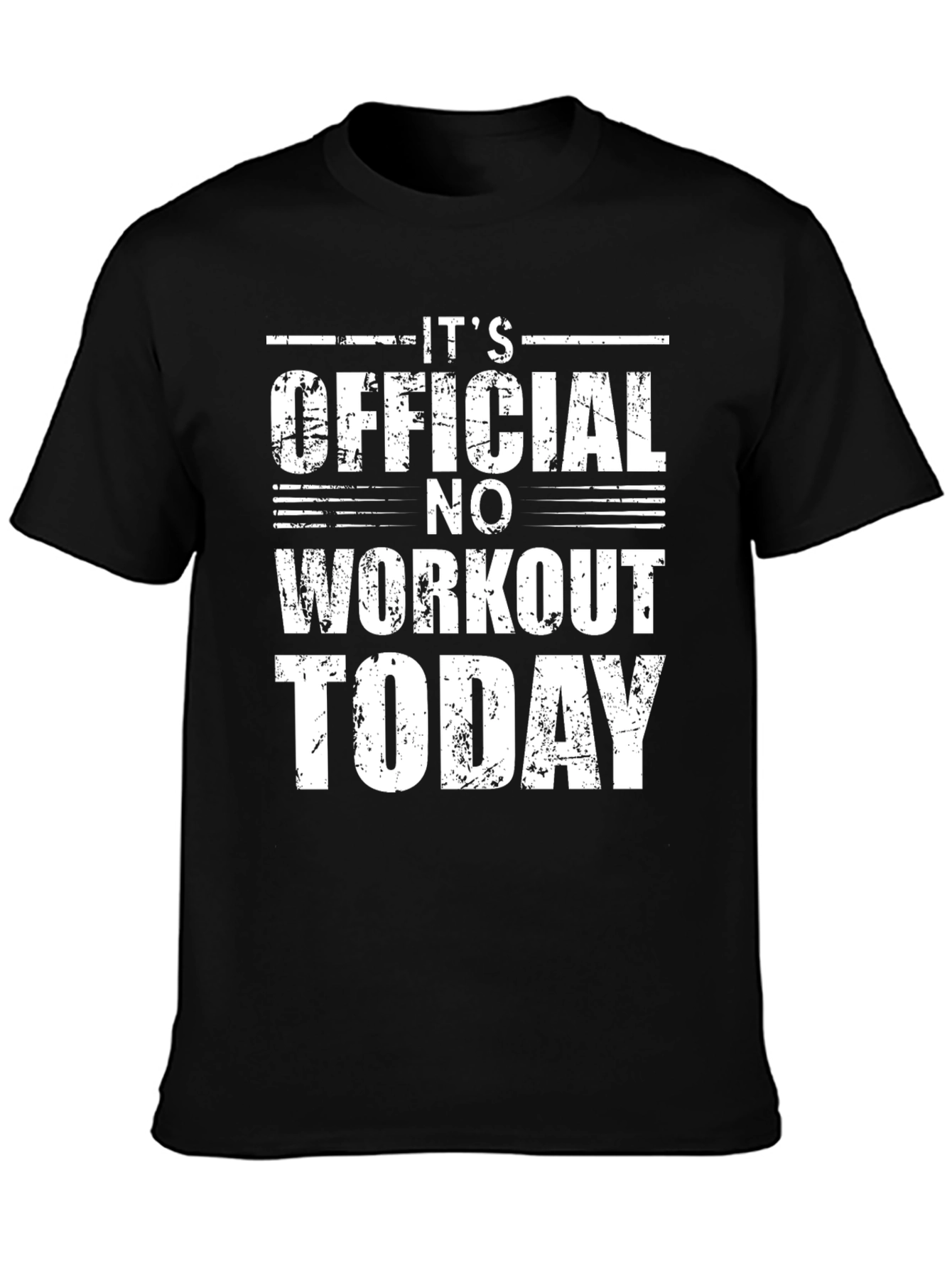 Black Funny No Workout Today Graphic T-Shirt view 3
